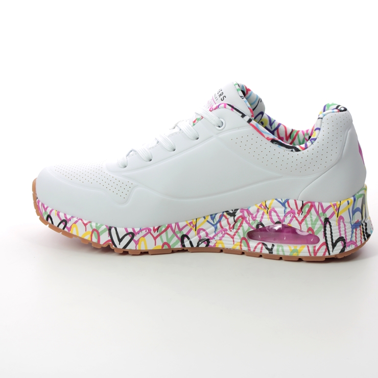 Skechers Uno Loving Love Wht White Womens Trainers