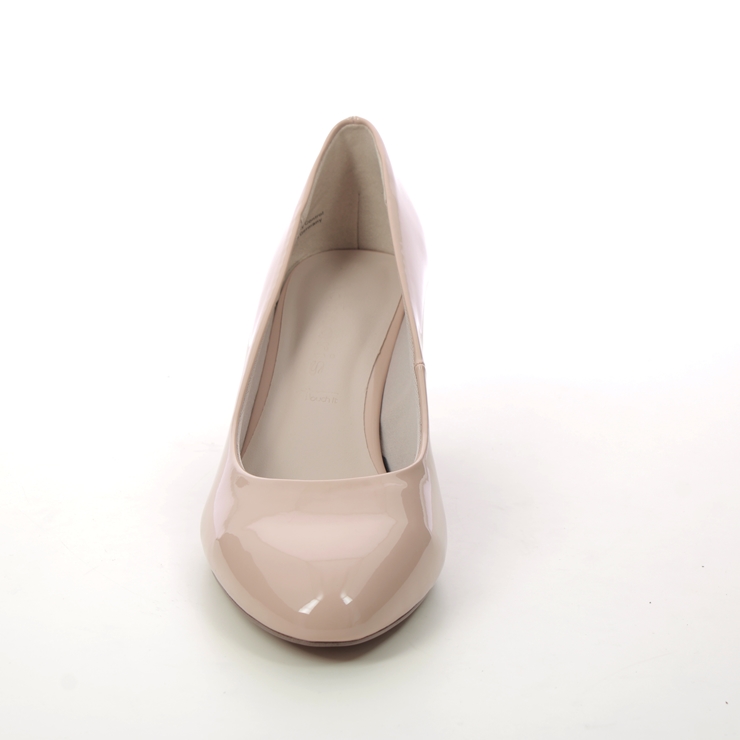 Tamaris Rosalyn Block Nude Patent Womens Court Shoes