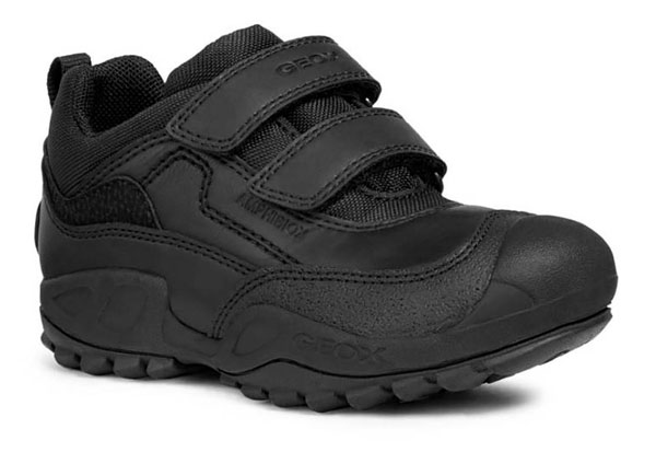 Geox New Savage Tex J841wb-C9999 Black Leather Hard Wearing School Shoes