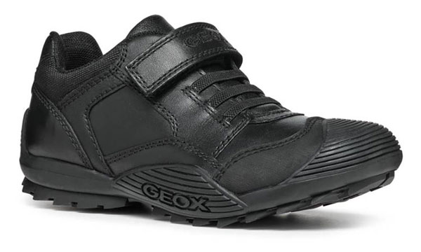 Geox Savage Bungee Black Leather Hard Wearing Boys School Shoes
