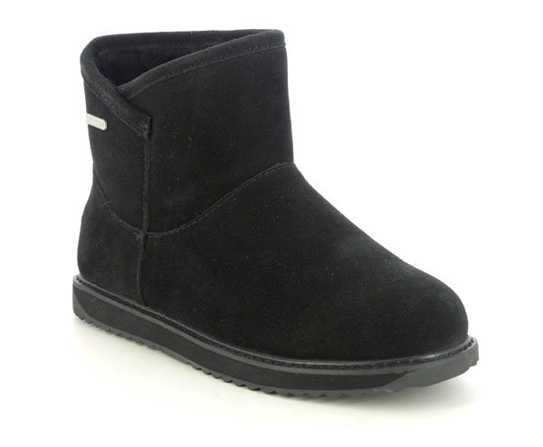 Emu Australia Dofida Mini Tex women's black suede ankle boots with waterproof lining and sturdy sole