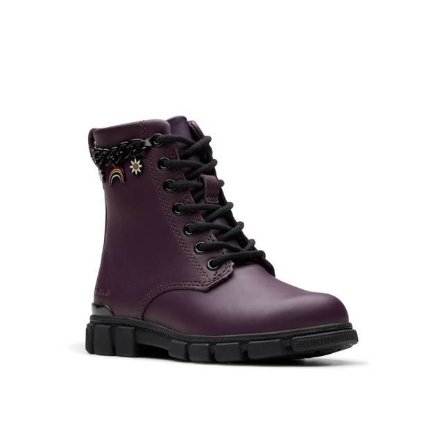 Clarks Girls Boots - PLUM - 790266F EVYN CHARM K