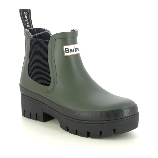 Barbour Chelsea Boots - Olive Green - LRF0100/OL12 HALTON WELLIE