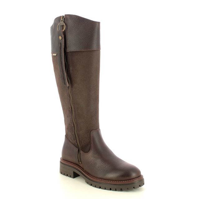 Barbour Knee-high Boots - Brown leather - LFO0727/BR96 INGRID ZIP