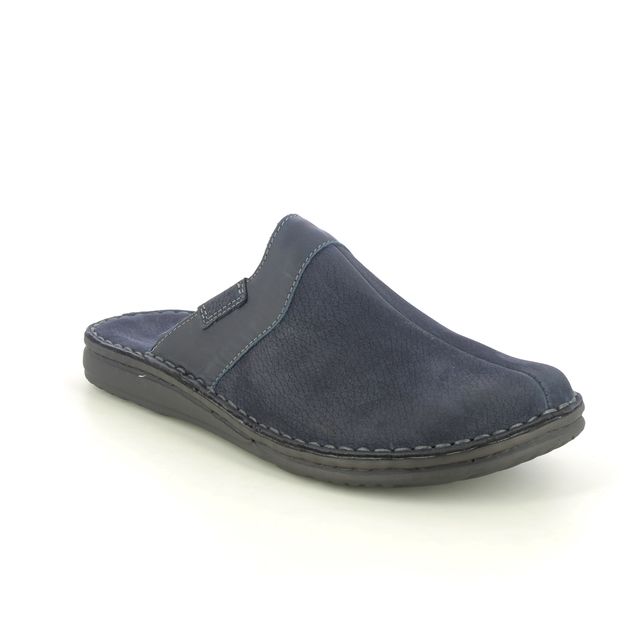 Begg Exclusive Mule Slippers - Navy Nubuck - 230728800/73 LEAMU