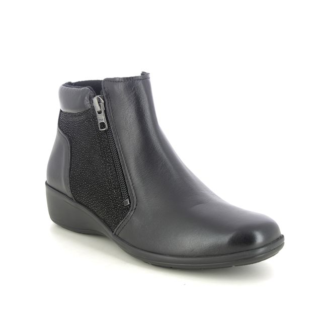 Begg Exclusive Ankle Boots - Black leather - 720679W/31 LEXI   ZIP BOOT