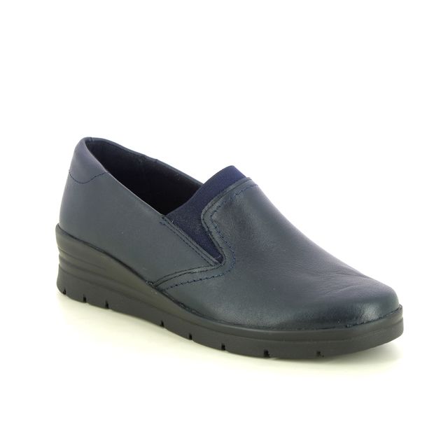 Begg Exclusive Comfort Slip On Shoes - Navy leather - 8621206W/71 LUNA   SLIP ON