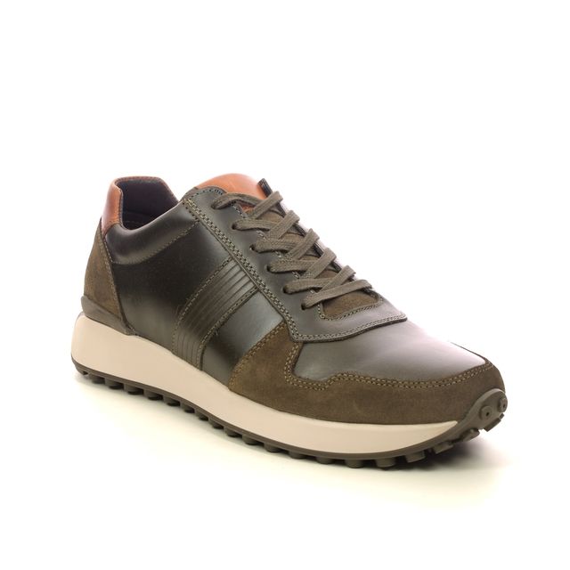 Begg Exclusive Trainers - Olive leather - 718T/90 SINA LACE