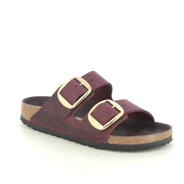 Birkenstock Slide Sandals - PLUM - 1027988/95 ARIZONA BIG BUCKLE