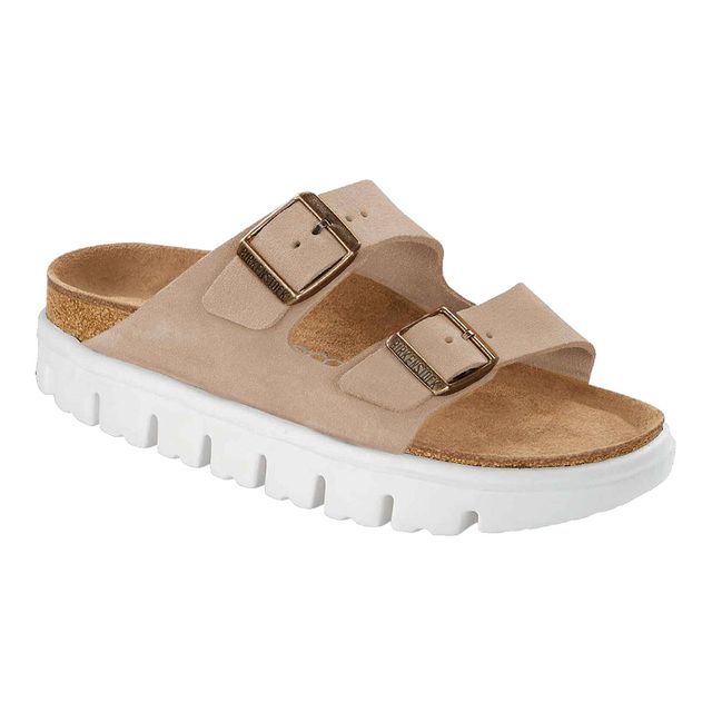 Birkenstock Slide Sandals - Light Taupe suede - 1024950/ ARIZONA CHUNKY