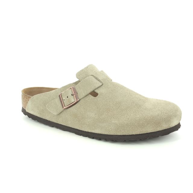 Birkenstock Boston Taupe suede Mens mules 56077153