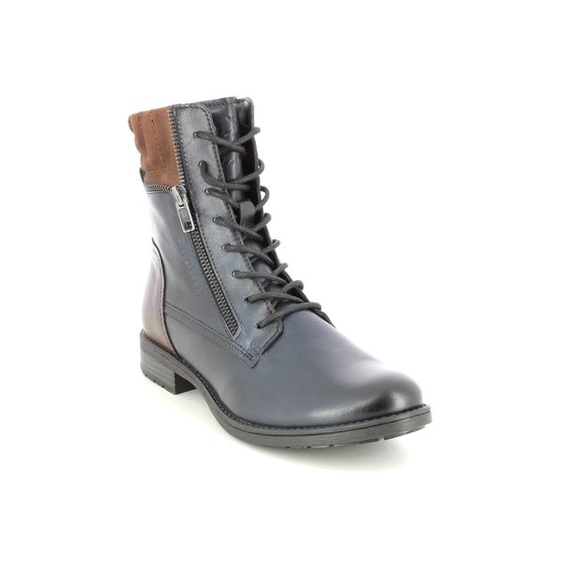 womens navy lace up boots