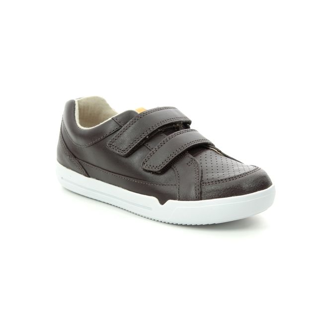 Clarks Emery Walk K Brown leather Kids Boys Shoes 4117-37G