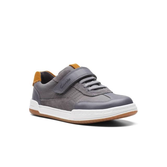 Clarks Boys Casual Shoes - Grey leather - 751157G FAWN FAMILY K