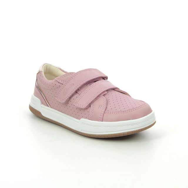 Clarks Girls School Shoes - Pink Leather - 589756F FAWN SOLO K