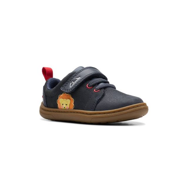 Clarks Boys Toddler Shoes - Navy leather - 785166F FLASH BRILL BUNGEE