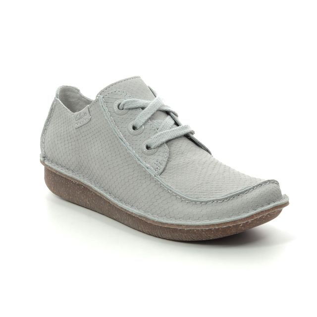 Clarks Funny Dream Light Grey Nubuck Womens lacing shoes 4757-34D