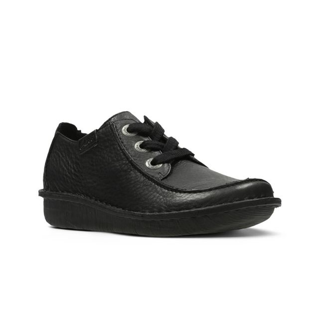 Clarks Lacing Shoes - Black leather - 066395E FUNNY DREAM WIDE