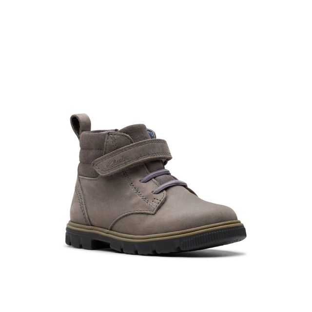 Clarks Toddler Boys Boots - Dark Grey - 783947G LORCAM TRAIL BUNGEE