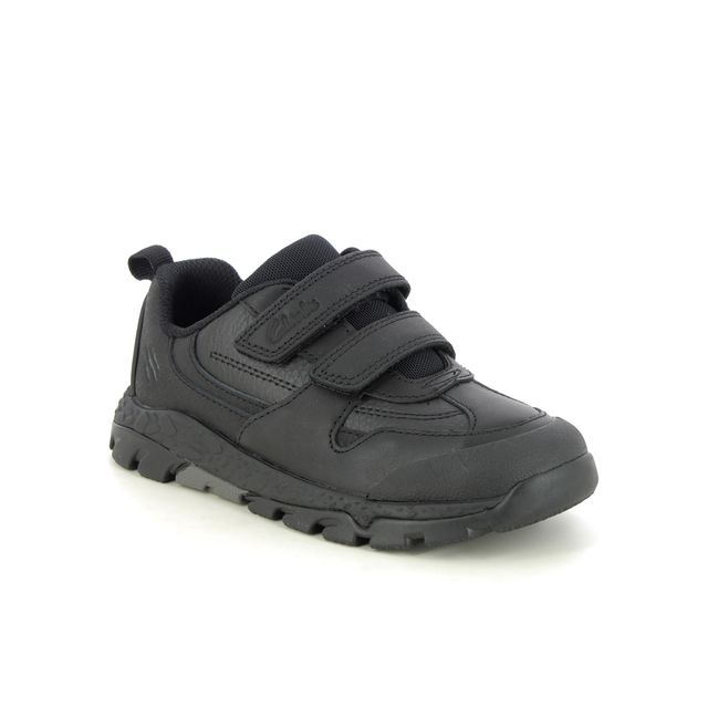 Clarks Boys Casual Shoes - Black leather - 782896F STEGGY PACE 2V