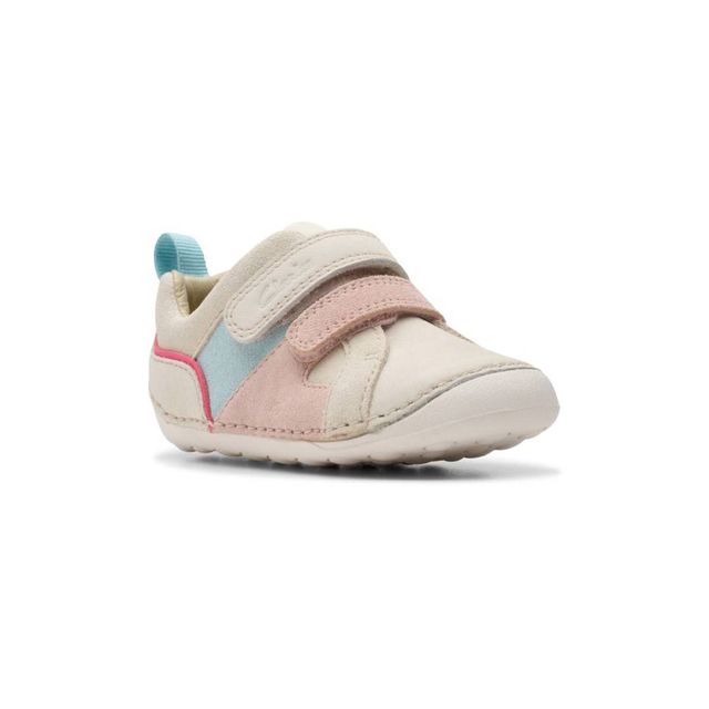 Clarks Girls First And Baby Shoes - White multi - 786596F TINY OSLO 2V