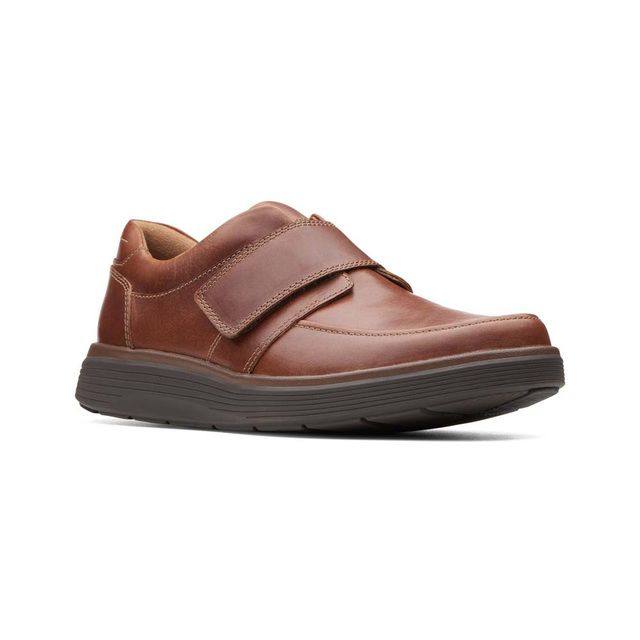 Clarks Riptape Shoes - Tan Leather  - 369878H UN ABODE STRAP