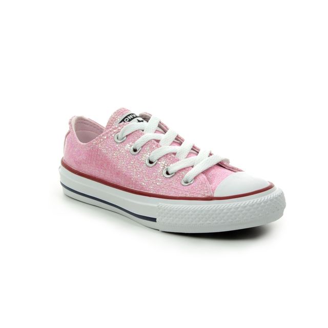 Converse Allstar Ox Jnr Pink Glitter Kids girls trainers 663628C-006