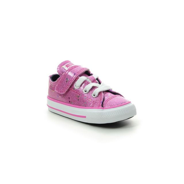 Converse Sparkle 1v Pink Glitter Kids toddler girls trainers 765110C-006