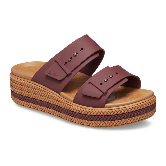 Crocs Slide Sandals - Taupe - 209978/2FL Brookly Buckle Low