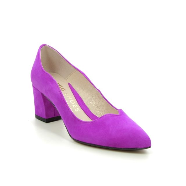 Begg Exclusive Court Shoes - Fuchsia Suede - Z7053/979 O TEXAS  BLOCK