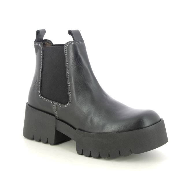 Fly London Chelsea Boots - Black leather - P145123 EXIA ESME