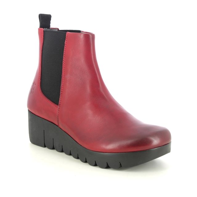 Fly London Wedge Boots - Red leather - P145177 VAZE VIOLET LBC