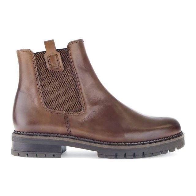 Gabor Chelsea Boots - Tan Leather - 52.720.53 LIQUER WIDE