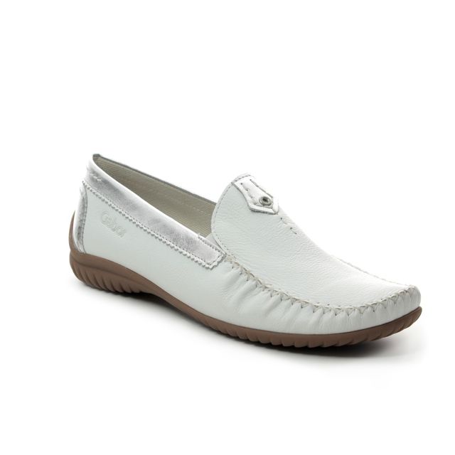 Gabor California 26.090.50 White-silver loafers