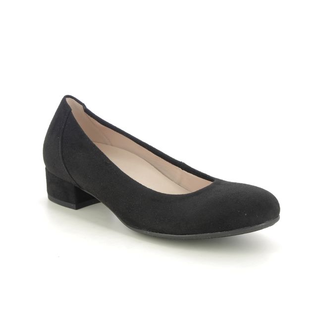 Gabor Court Shoes - Black Suede - 06.210.17 DEMI