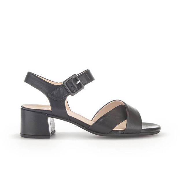 Gabor Heeled Sandals - Black leather - 62.913.27 JAMMA