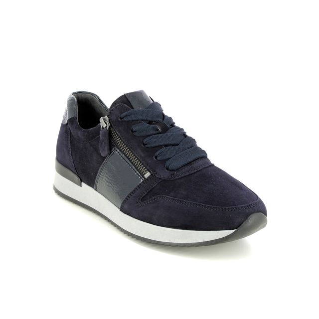 Gabor Wisdom 33.334.99 Petrol blue patent trainers