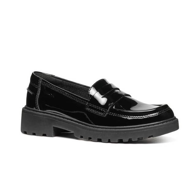 Geox Girls Shoes - Black patent - J3620C/C9999 CASEY  LOAFER