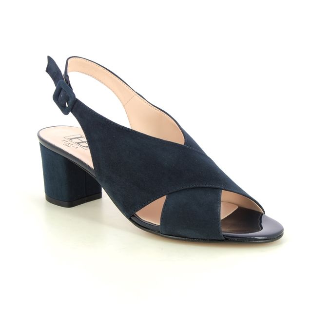 HB Shoes Heeled Sandals - Navy suede - F204973 CROSS STRAP 70