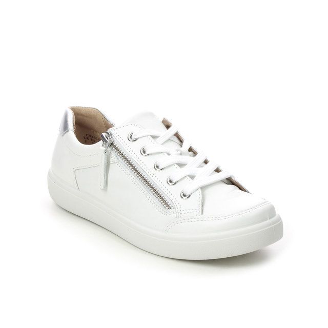 Hotter Chase 2 Wide 16111-61 WHITE LEATHER trainers