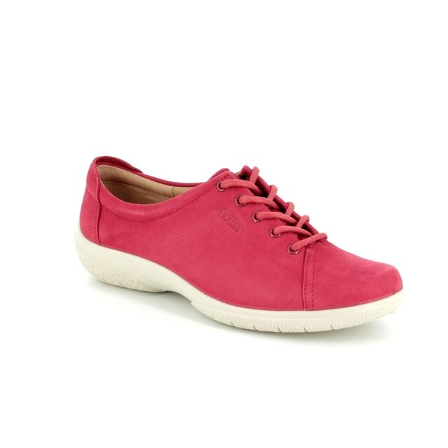 Hotter Dew E Fit Red nubuck Womens lacing shoes 7206-80