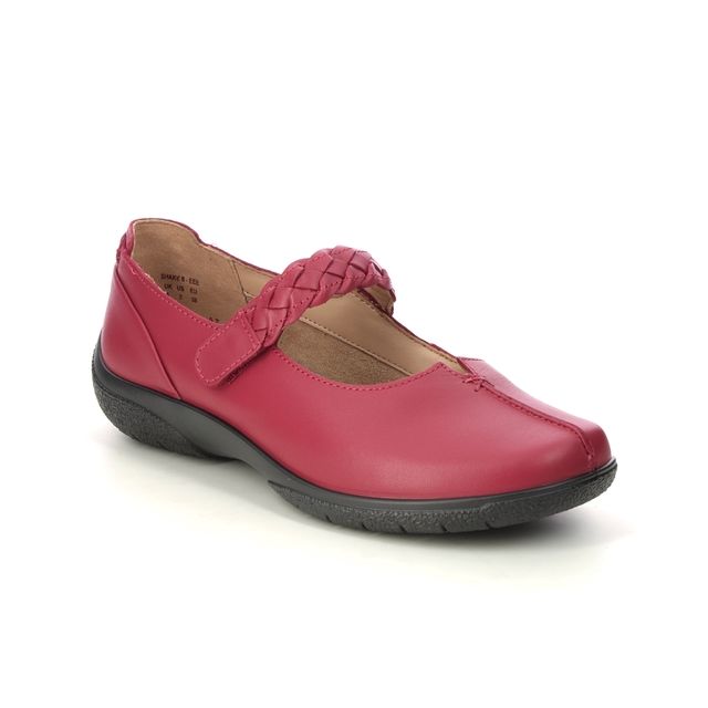 Hotter Shake 2 Eee Red leather Womens Mary Jane Shoes 10223-80