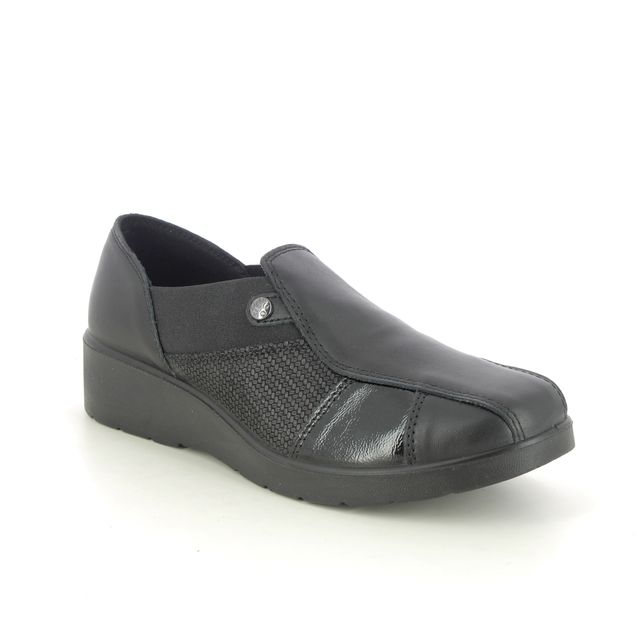 IMAC Comfort Slip On Shoes - Black Patent Leather - 5500/1400011 AMALIA