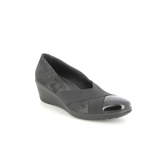 IMAC Ambracross Black patent suede Womens Comfort Slip On Shoes 5770-5590001