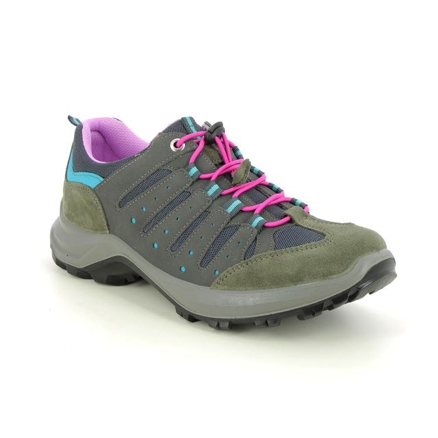 IMAC Geo Mesh Bungee Grey Suede Womens Walking Shoes 6740-70049020