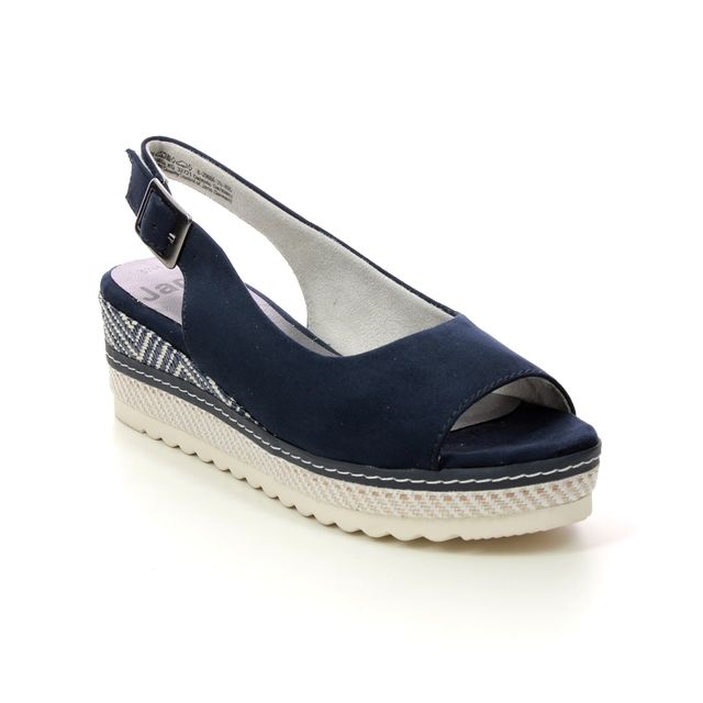 Jana Wedge Sandals - Navy - 29660/20805 ALICIA WIDE