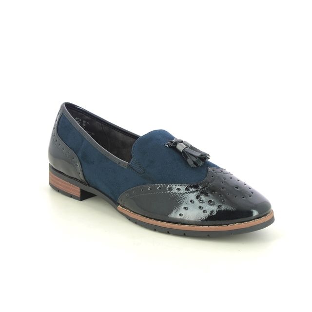 Jana Loafers - Navy Patent Suede - 74260/41805 TASSLE WIDE