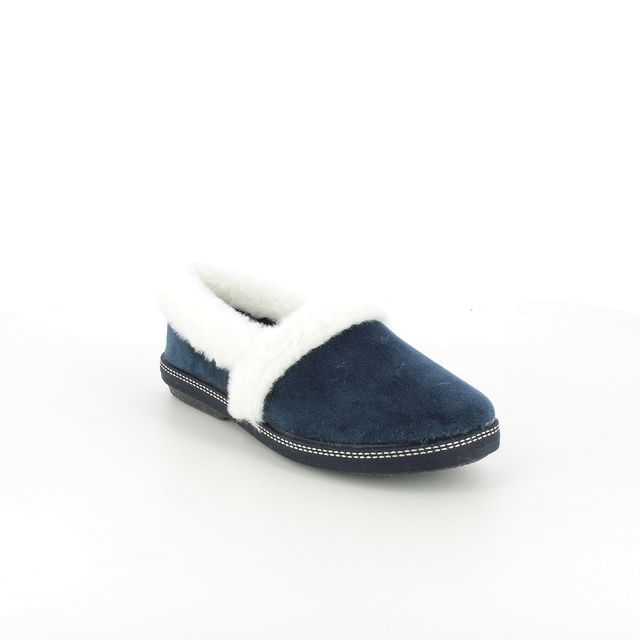 Lotus Slipper Mules - Navy - ULH040/70 GRETA