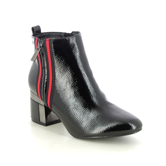 Lotus Heeled Boots - Black patent - ULB418/42 ISSY    STRIPE