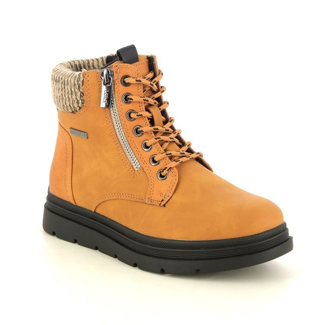 Lotus Lace Up Boots - Yellow - ULB387/08 SAUNDRA TEX